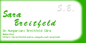 sara breitfeld business card